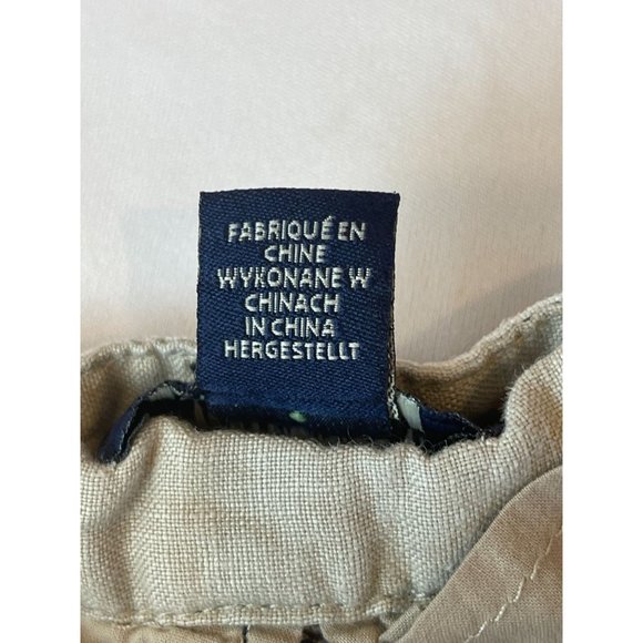 British Khaki Womens Striped Chino Shorts Low Rise 100% Leinen Blue White Size 4 - Picture 8 of 9